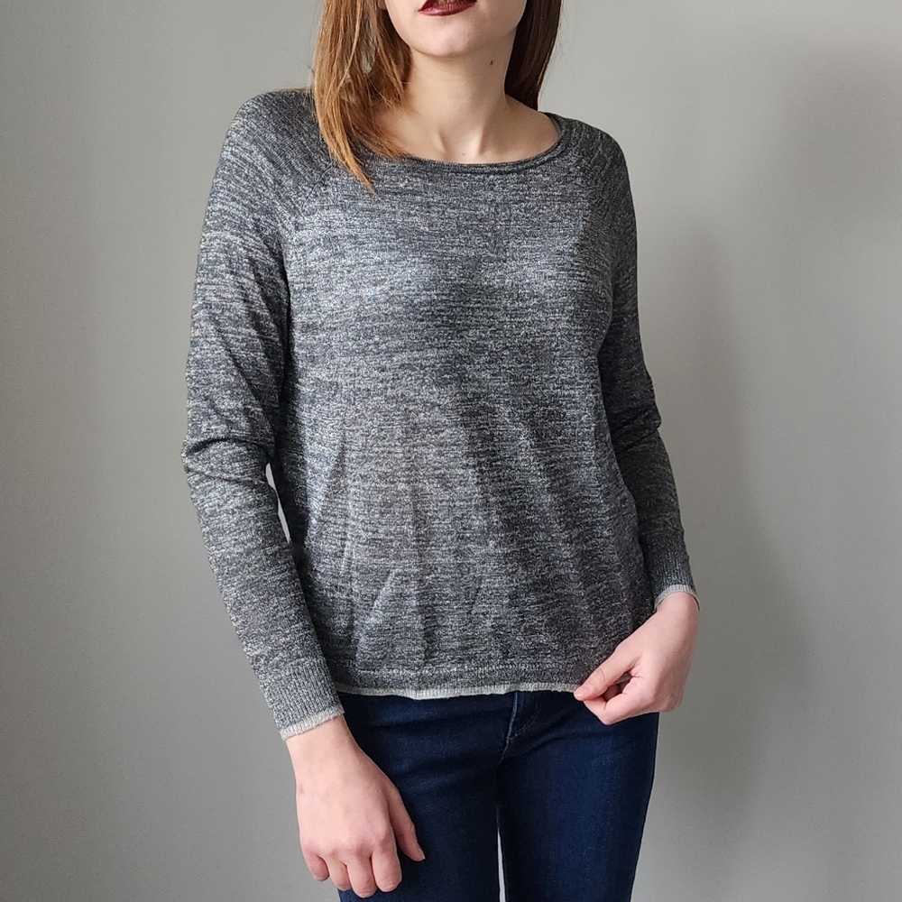 Joie Zereld Metallic Raglan Sleeve Pullover Top XS